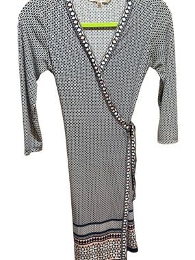 Max Studio - Geometric Border Print Wrap Dress